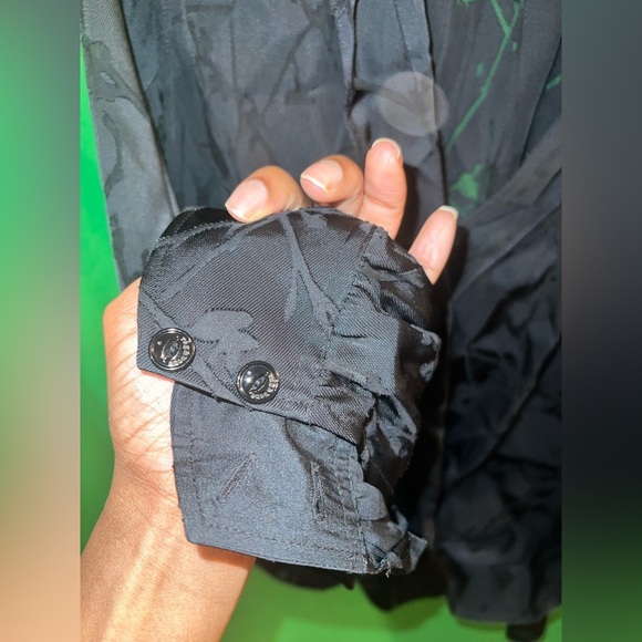 Rag & Bone 100% Silk Elegant Black Floral Sheer Top size Small - Picture 5 of 10